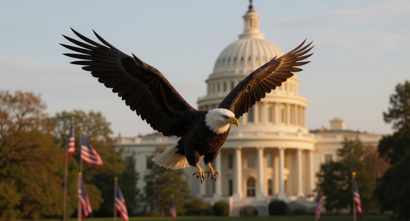 Bald Eagle at a UFC Weigh-In at the White House — America Just Peaked